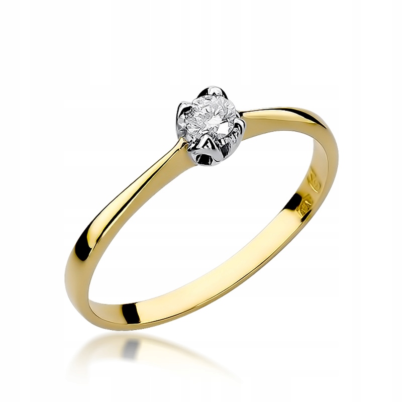 

Złoty Pierścionek Zaręczynowy pr585 Brylant Grawer