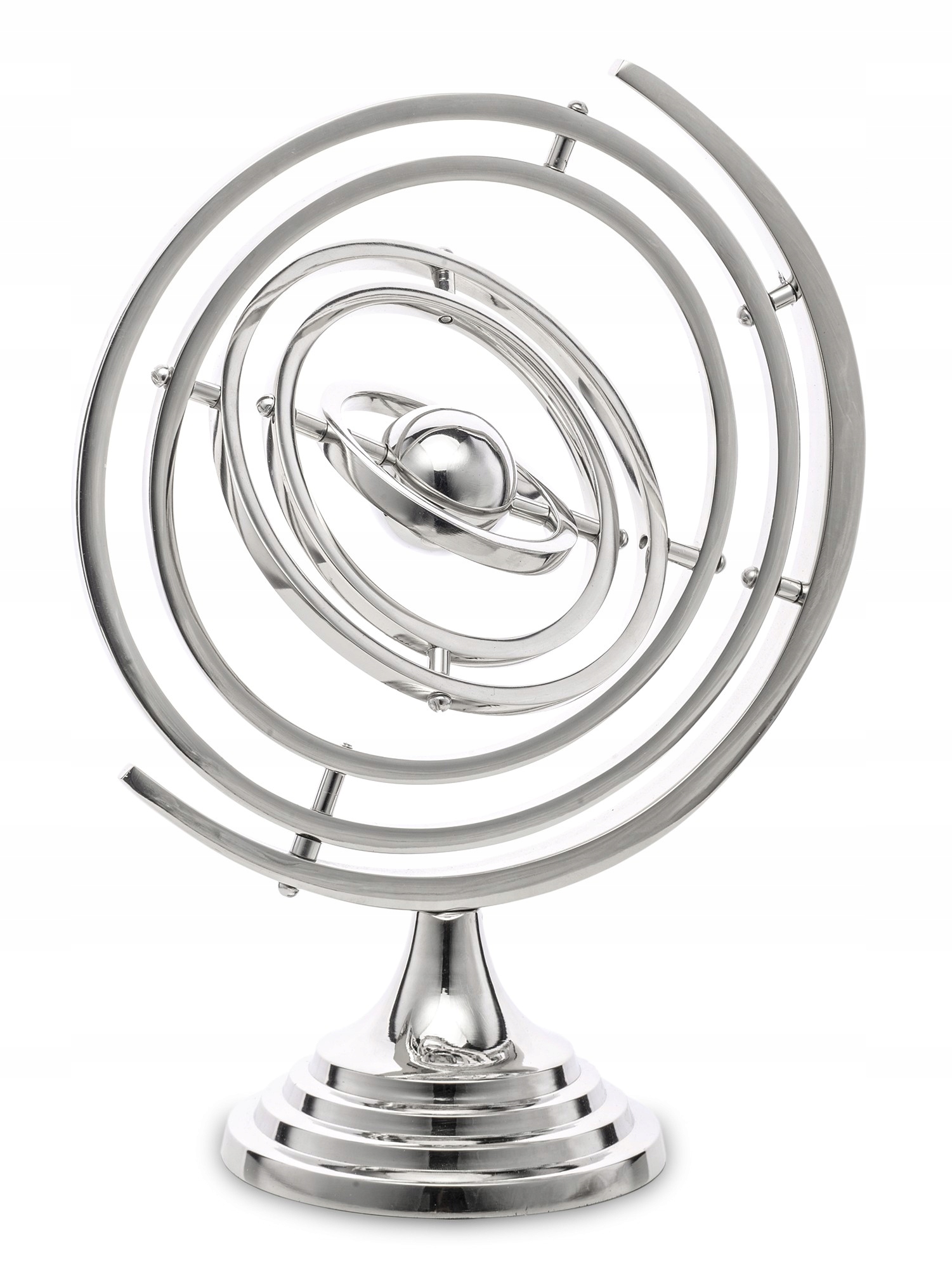 Strieborné kovové astrolabium dekorácia na písací stôl do obývačky, ozdoba