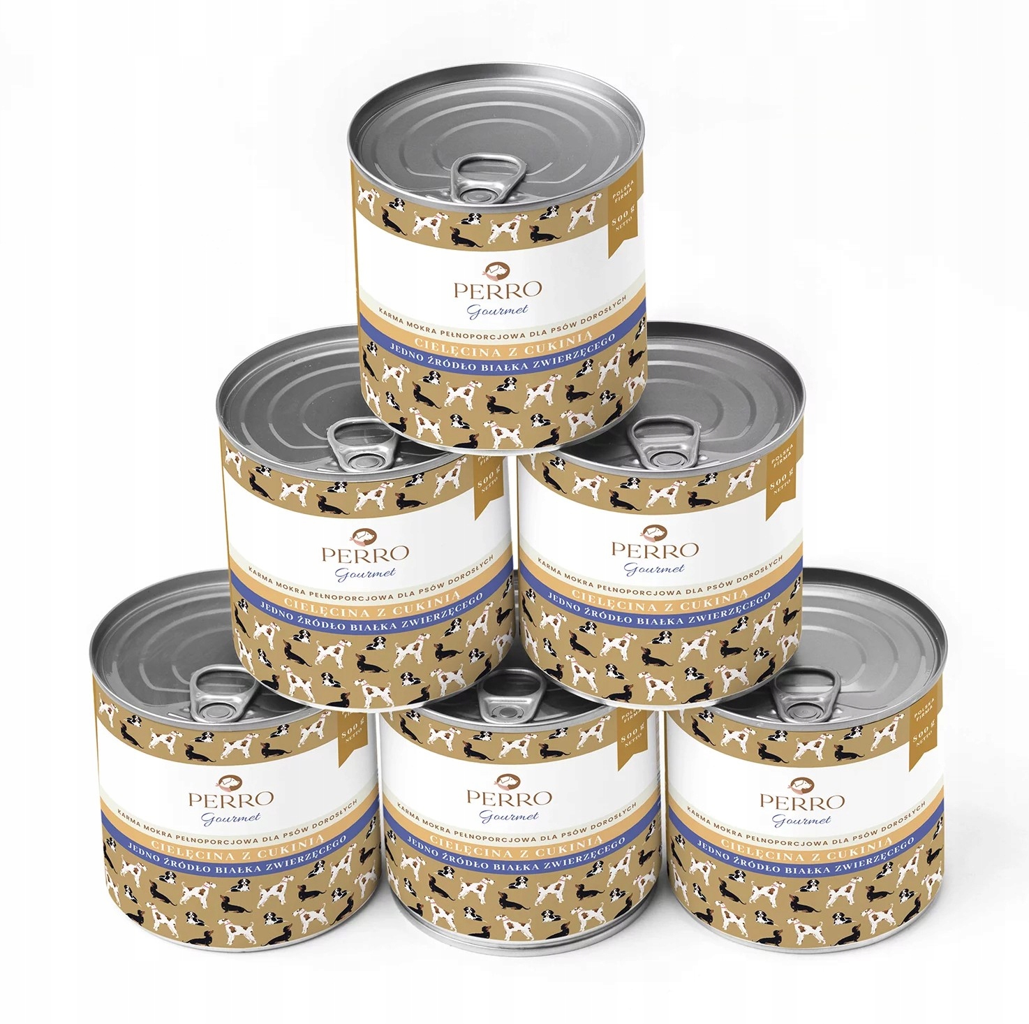 Levně Perro Gourmet Monoproteinové Krmivo Vlhké telecí maso s cuketou pro psa 6 x 800 g