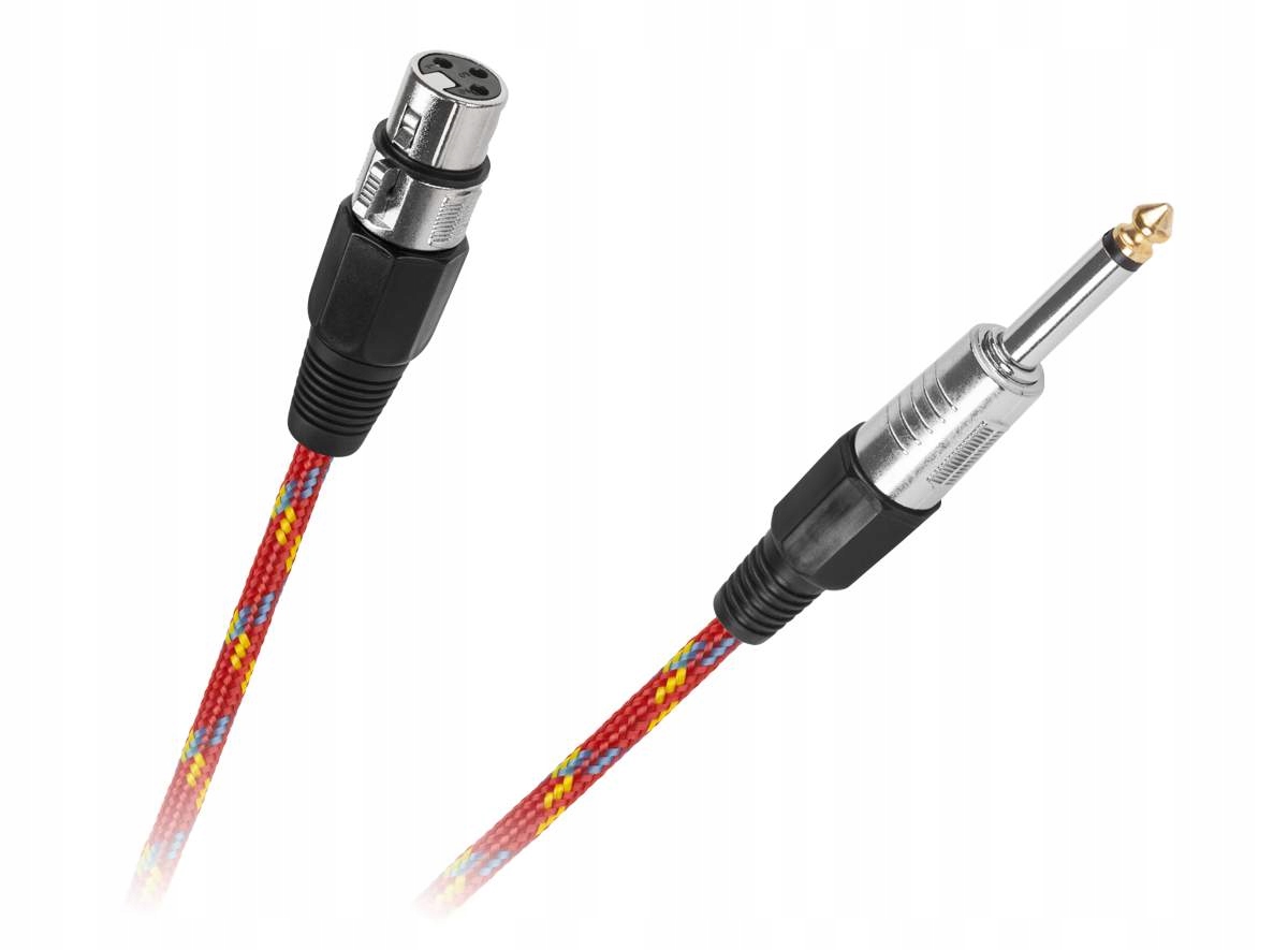 Kabel mikrofonowy gniazdo Canon- wtyk Jack 6. 3mm 3m Lechpol Electronics