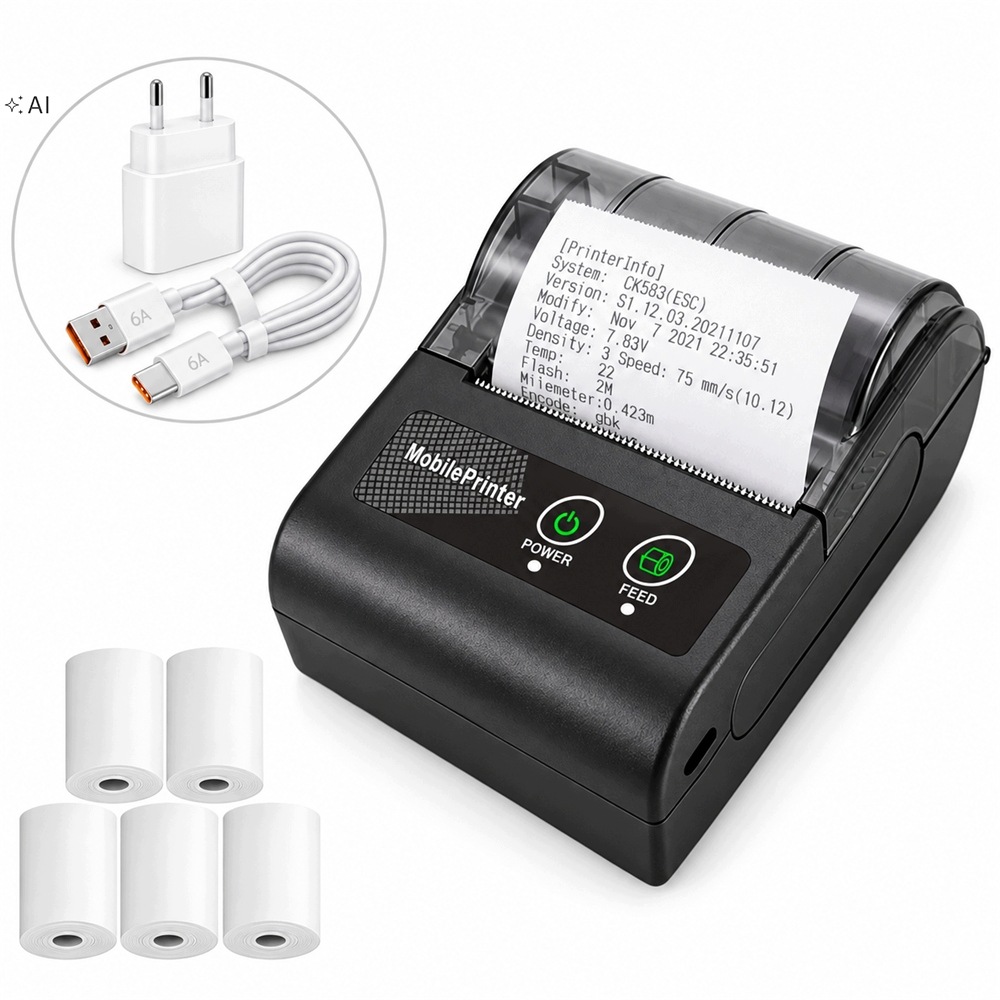 Mini Bluetooth mobilní tiskárna paragonů pro obchod Gastronomi 58 mm Usb