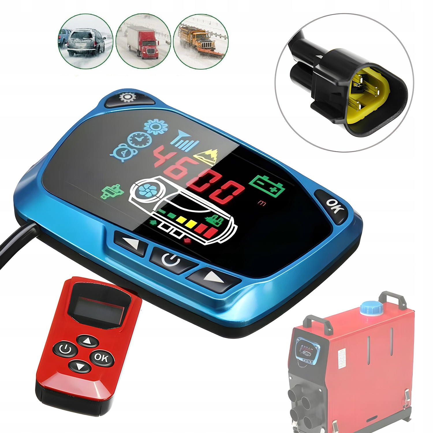 Univerzální přepínač LCD monitoru pro nezávislé vytápění 12/24 V