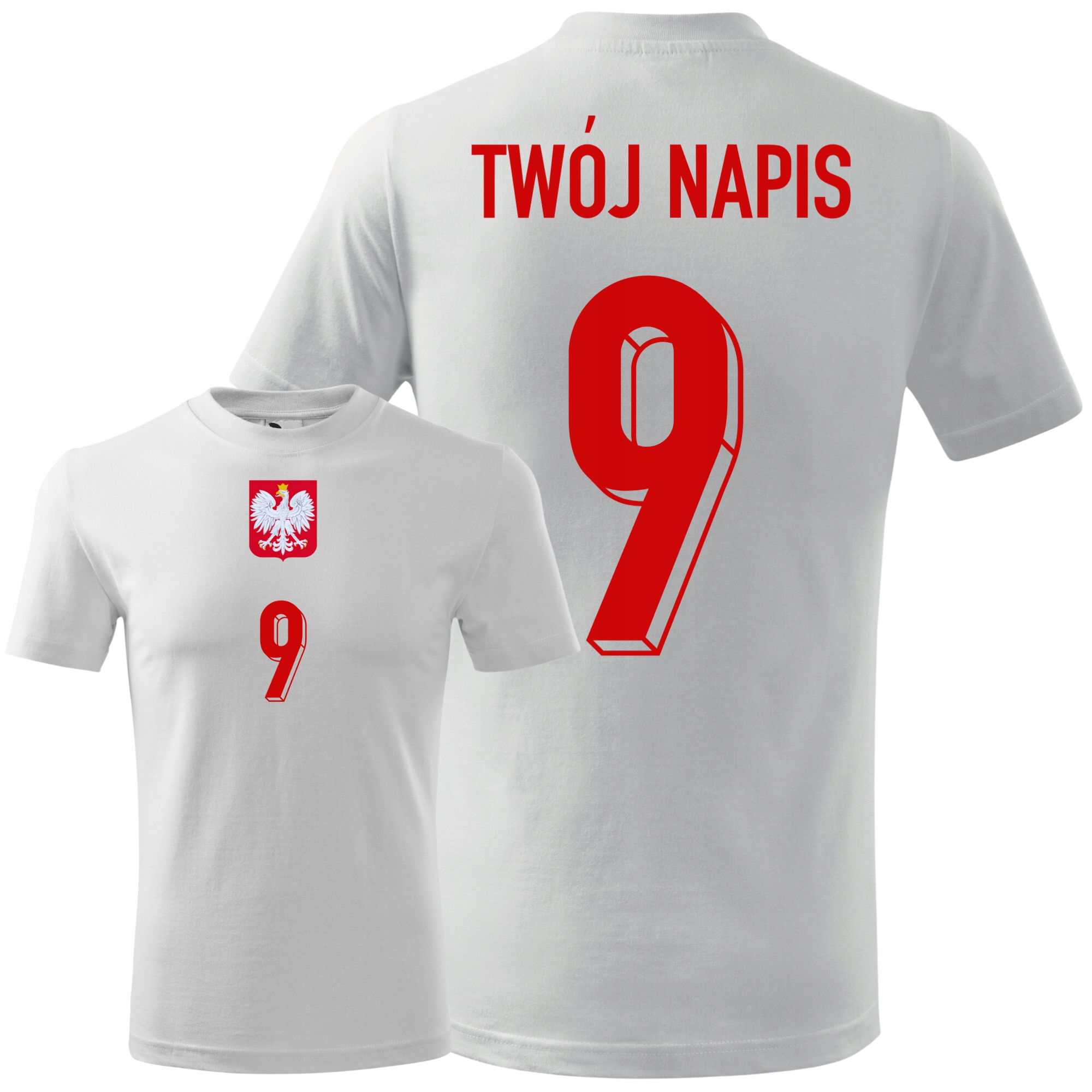Koszulka POLSKA Polski 4 lata nadruk 110 piłkarska Lewandowski bawełna Marka Malfini