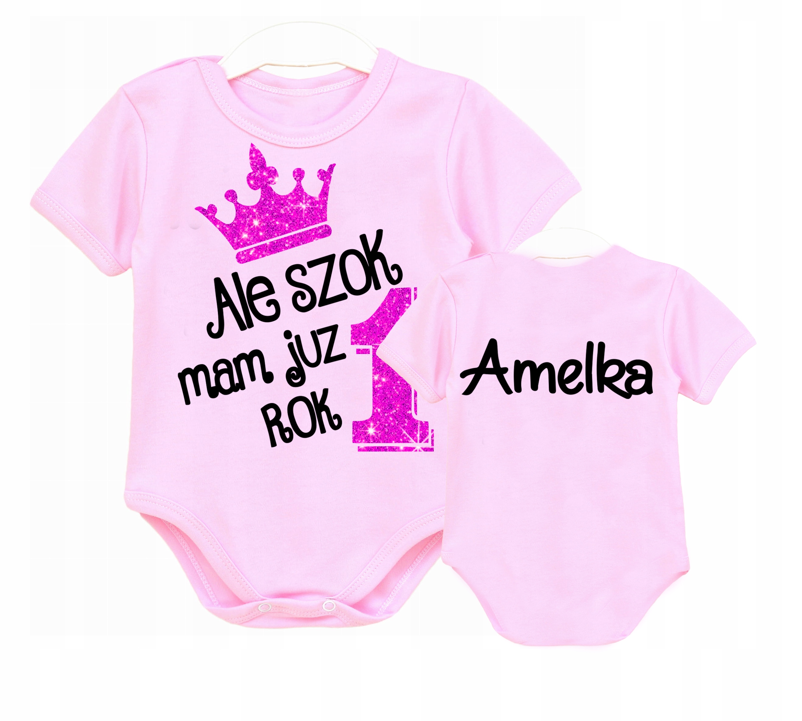 

Body kr.rękaw Ale szok mam już rok Imię Brokat 92