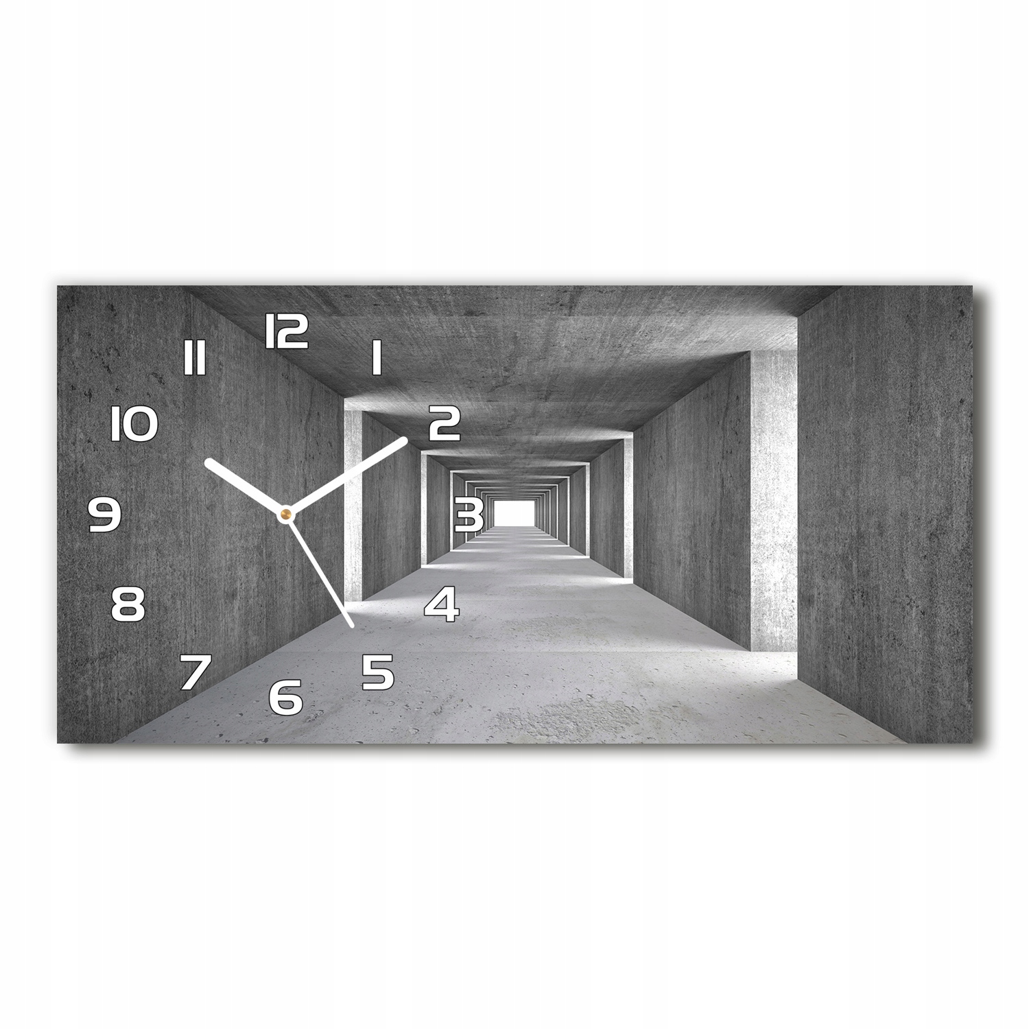 

Zegar ścienny szklany cichy Betonowy tunel 60x30cm