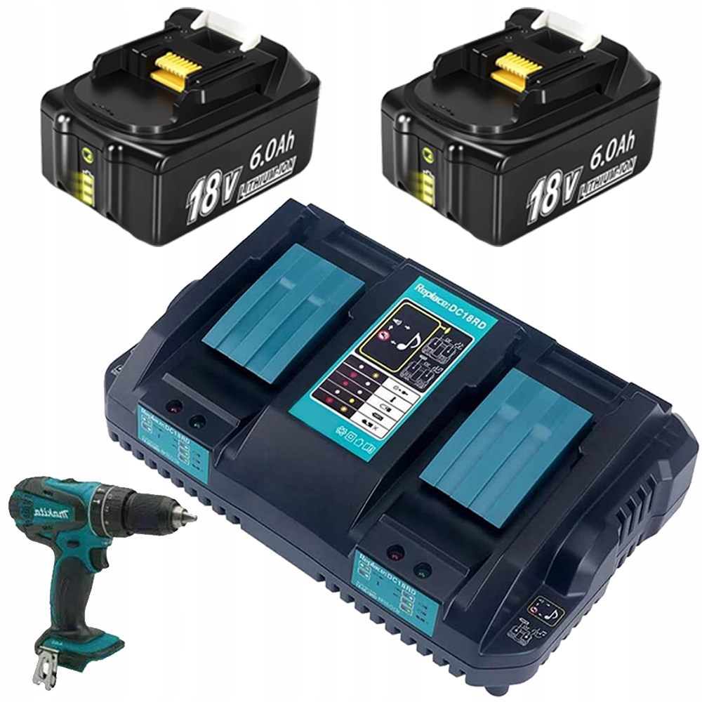 2x Akumulátor Baterie BL1850 18V 6Ah rychlovýměnná nabíječka DC18RD