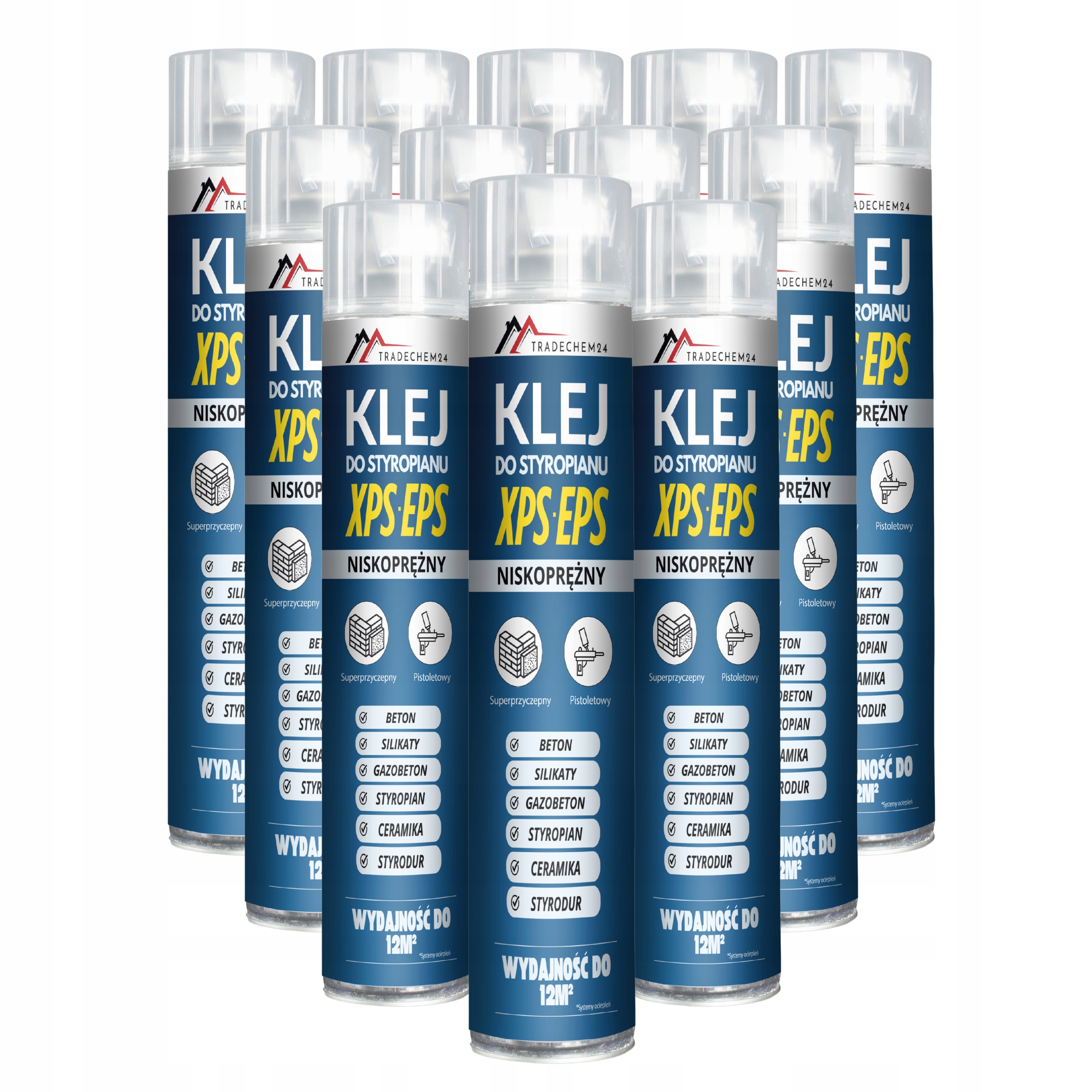 Piano Lepidlo Na Polystyrén Xps Eps Pena 750 ML Lepiaca Pena – 12 Kusov