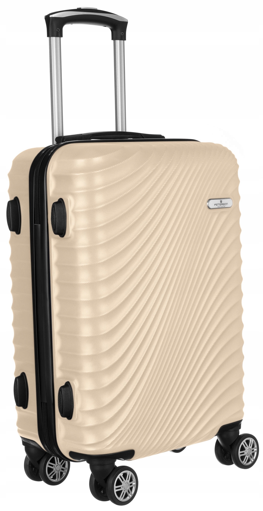 Walizka podrózna na kółkach kabinowa mała bagaż twarda Abs złota Peterson