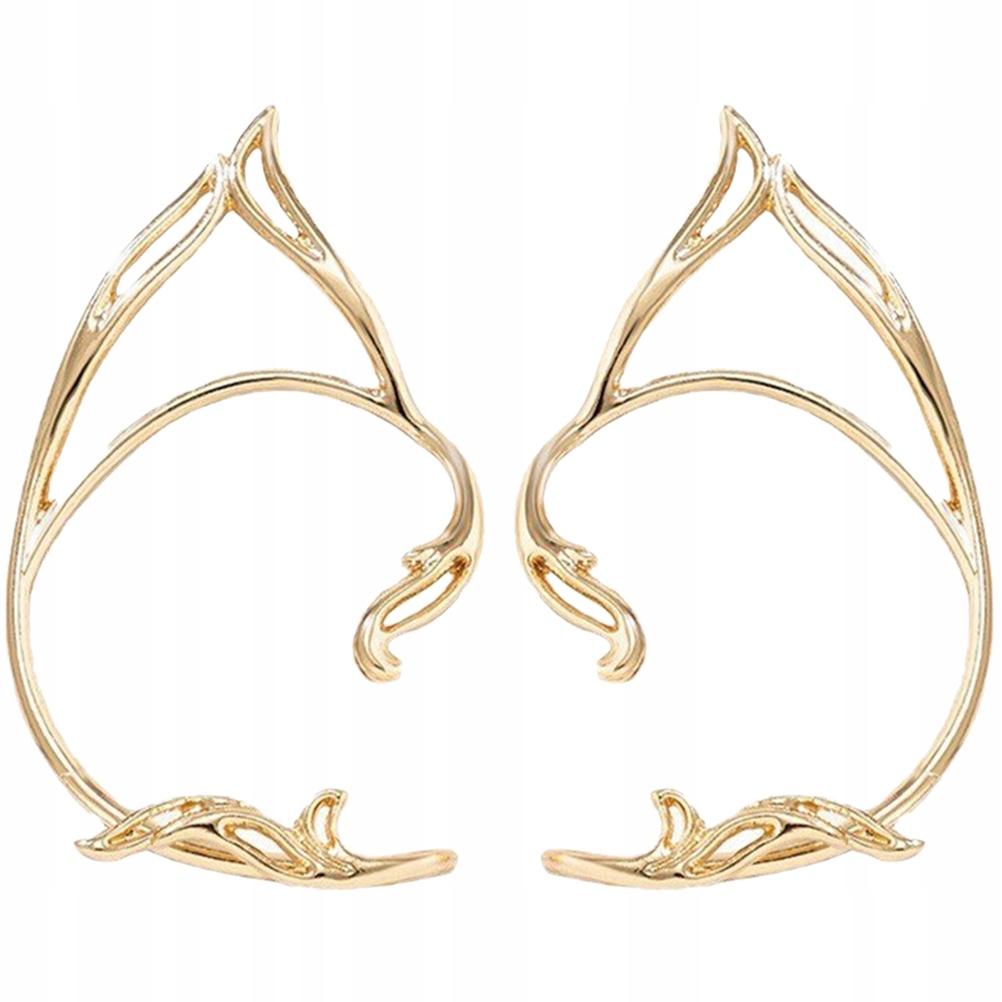 1 PARA ZŁOTYCH KOLCZYKÓW TYPU EAR CUFF DLA KOBIET
