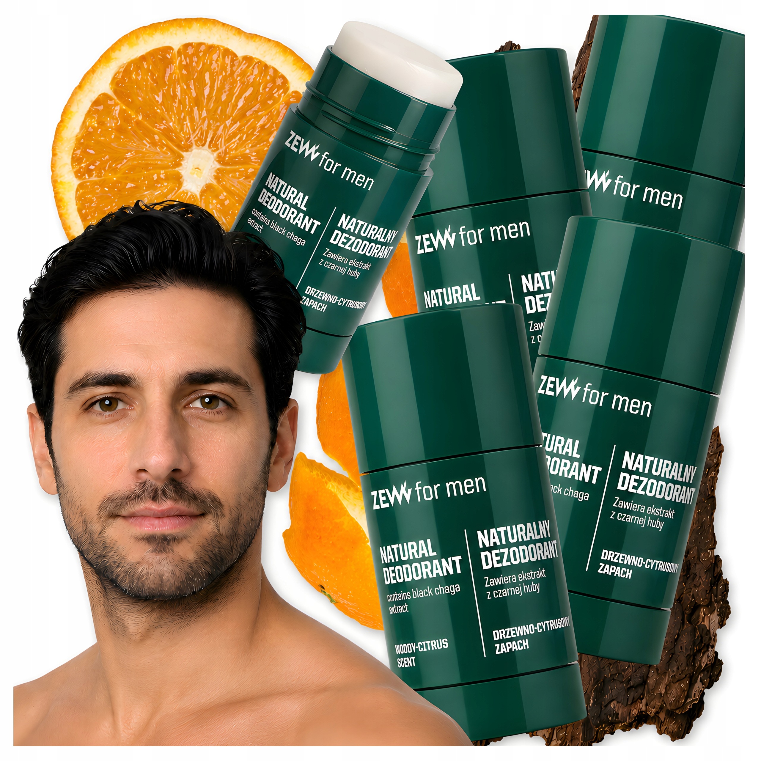 4x Přírodní pánský deodorant Zew Dřevitě-citrusová vůně 80 g