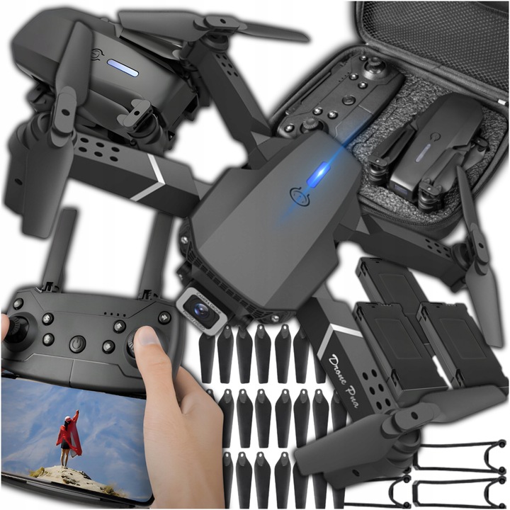 Dron 4K Z Dwoma Kamerami I 3X Bateria – Zasięg 100M, Gesty, 3D Flip