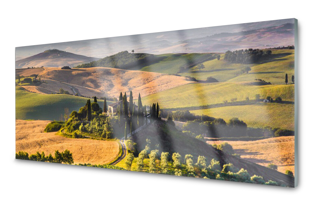 

Panel szklany do kuchni Wyżyny Łąki Domek 125x50