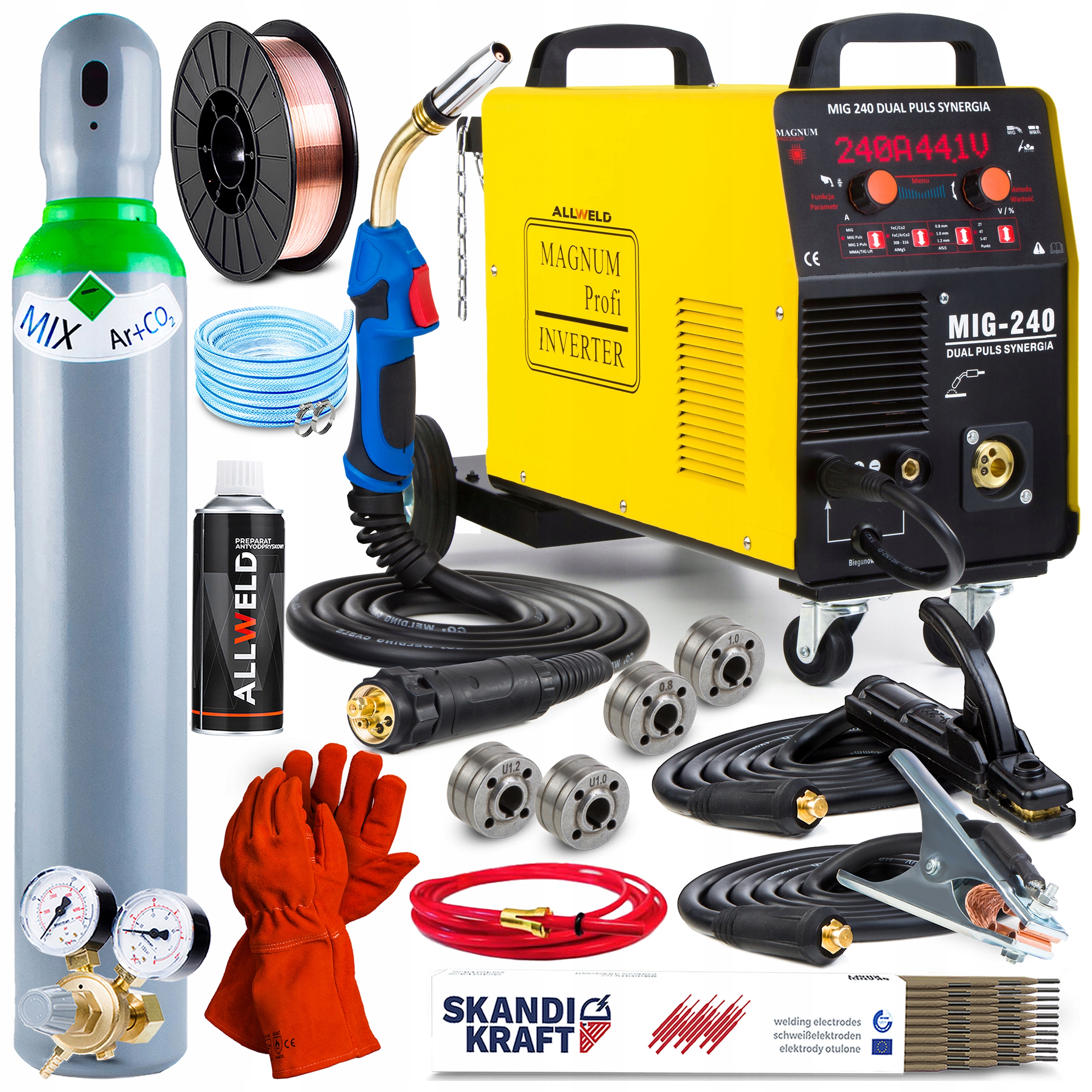 Invertorová Svářečka Invertor Magnum Mig 240 Puls Mma Tig 4X4 Alu Syn Igbt