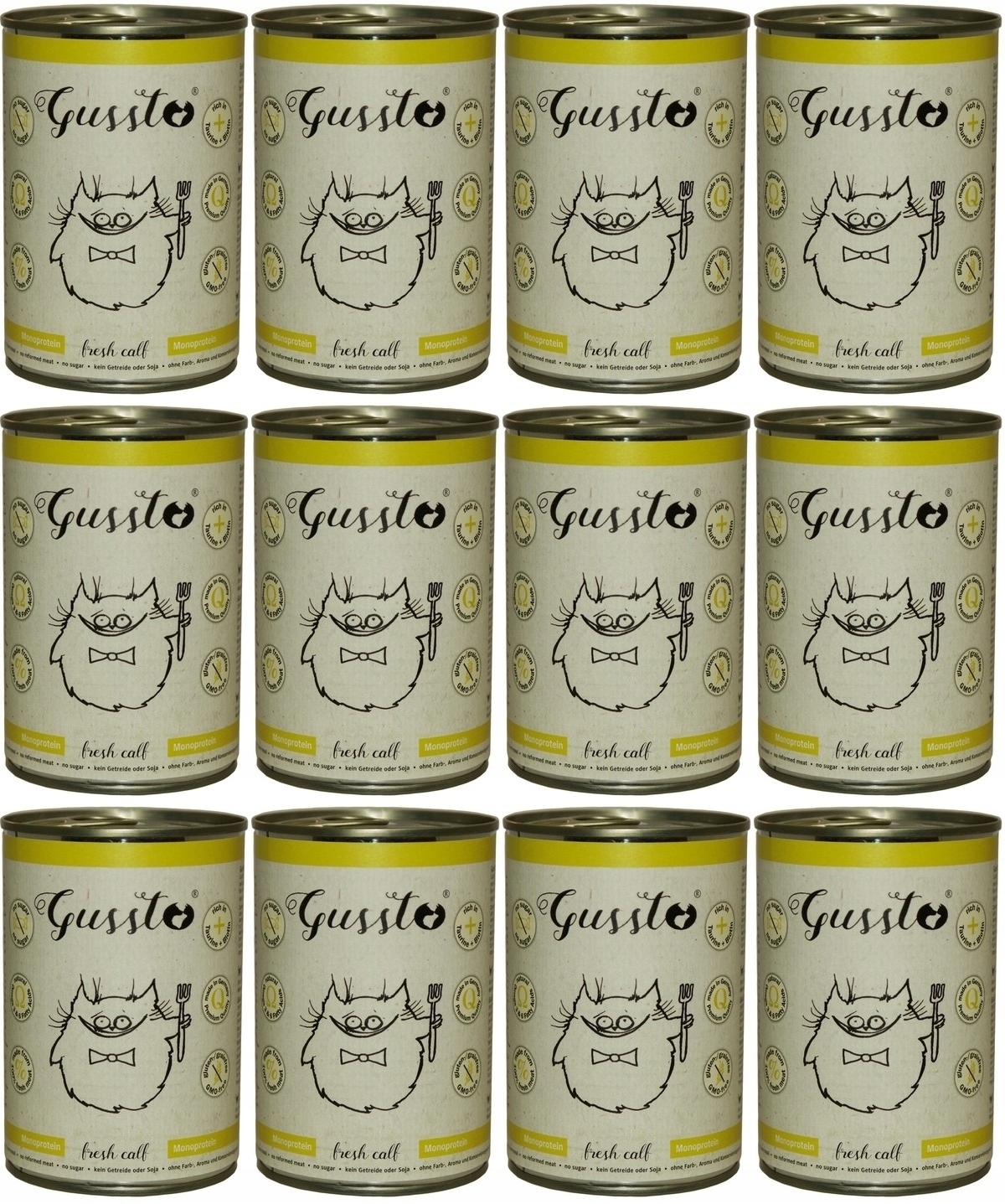 Levně Gussto Cat Fresh Telecí 12 x 400 g