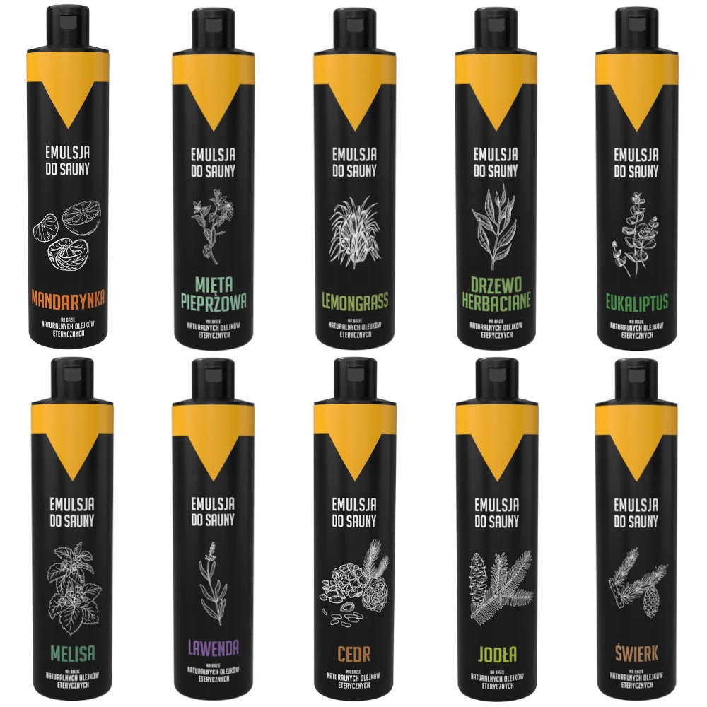 Vôňa Olej Do Sauny Emulzia MIX Sada 10 kusov 250 ml