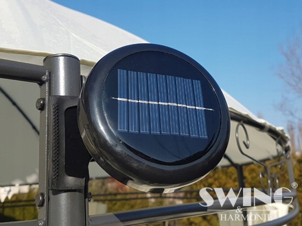 PAWILON OGRODOWY NAMIOT OKRĄGŁY OŚWIETLENIE LED 350 cm KOLOR KREMOWY Szerokość 3.5 m