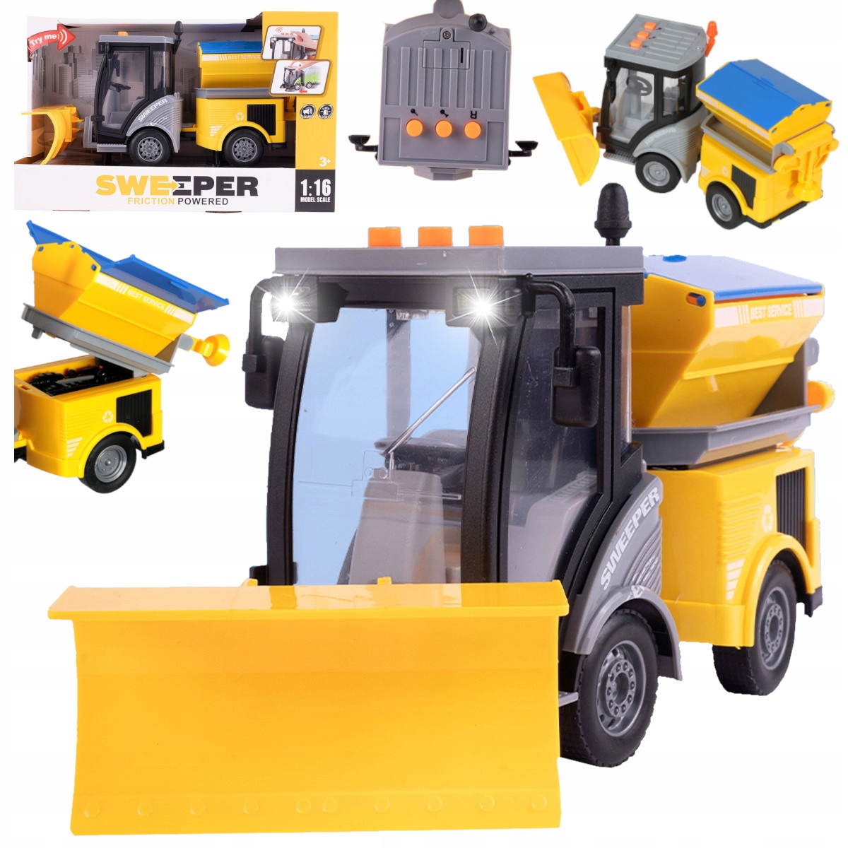 AUTO CIĘŻARÓWKA PŁUG PIASKARKA ULICZNA DŹWIĘK LED