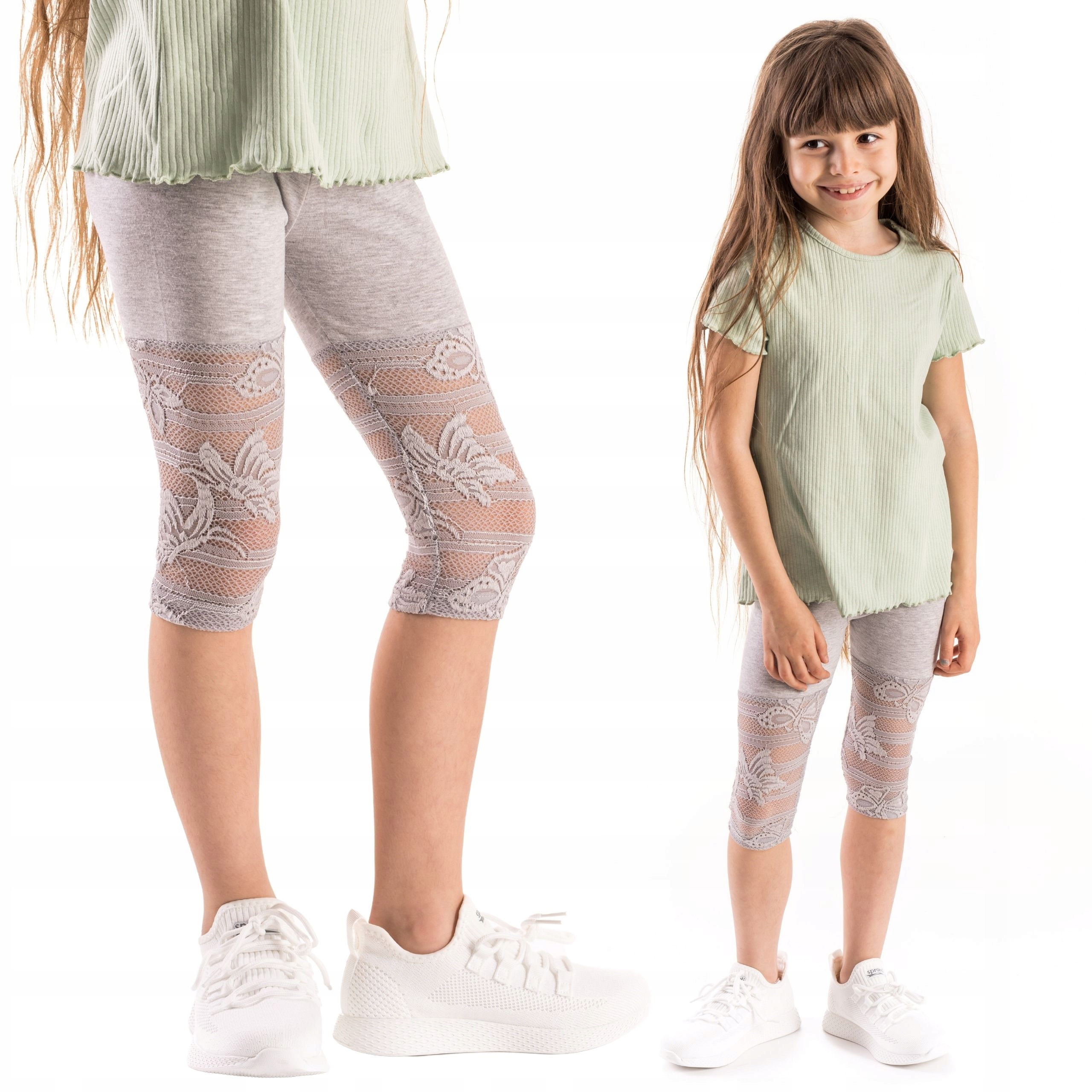 

Dziewczęce Legginsy 3/4 Getry Z Koronką 98/104