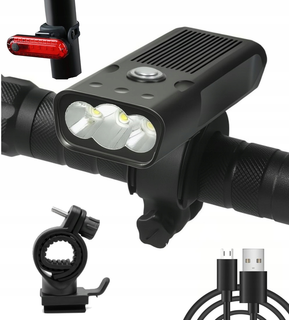 Lampa na kolo NX3 1600lm 5200mAh s funkcí Powerbanky, přední a zadní (E029)