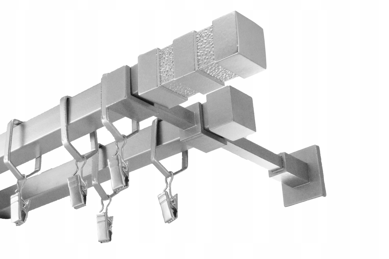 

Karnisz Metalowy Kwadro kwadratowy Podwójny 400 cm