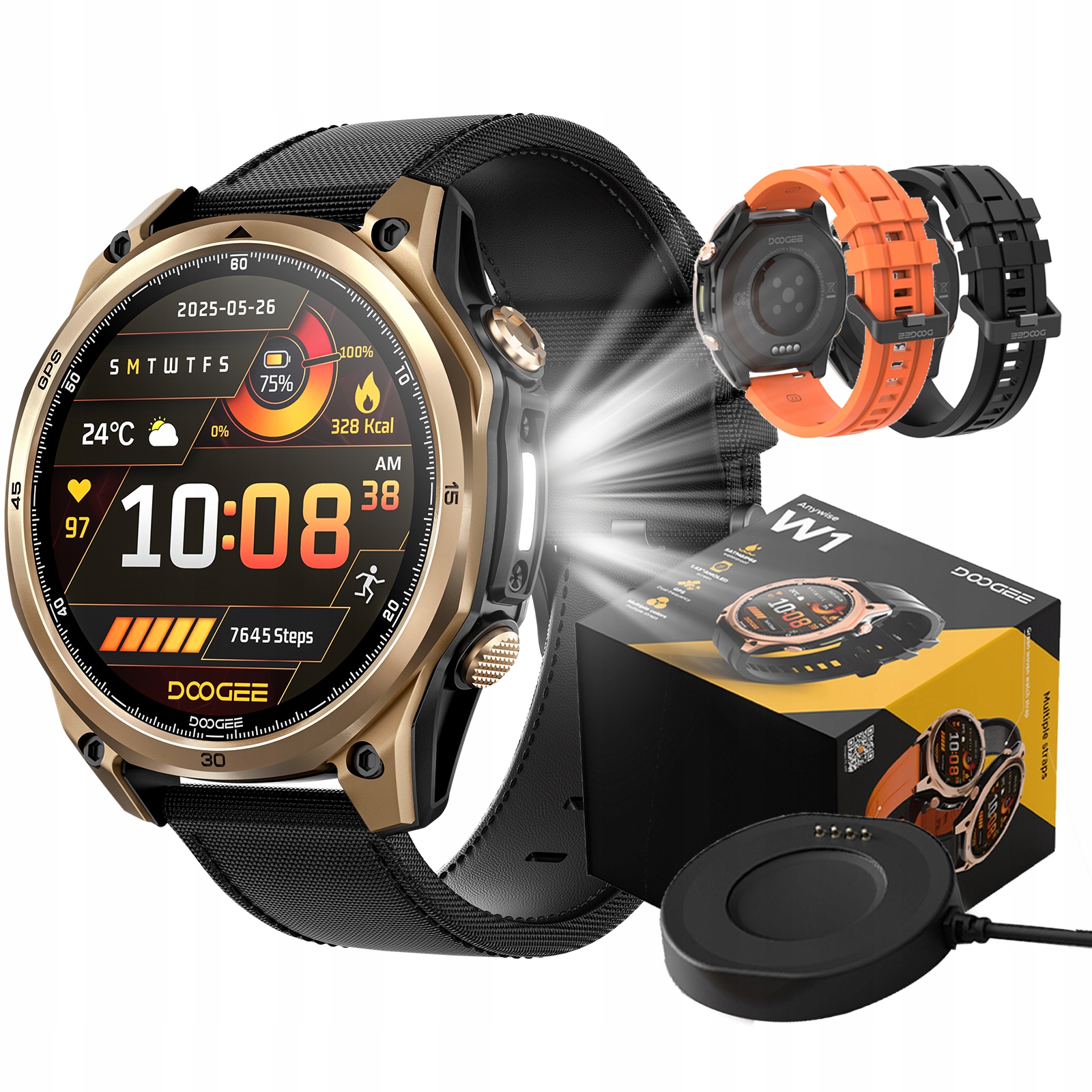 Pánske inteligentné hodinky Gps Amoled Rozhovory Menu Pl Vodotesné IP69K Športové hodinky