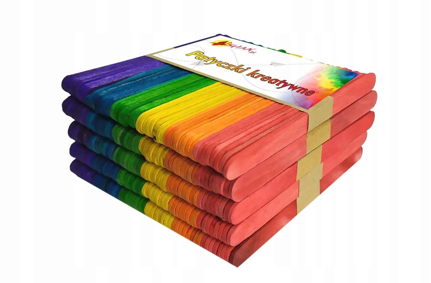 Kreativní dřevěné tyčinky barevné 20 cm 250 ks Shan SPT05
