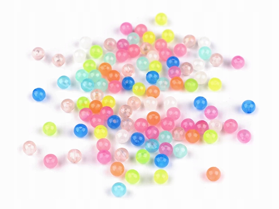 Koraliki Plastik Świecące W Ciemności MIX 6MM 50SZ