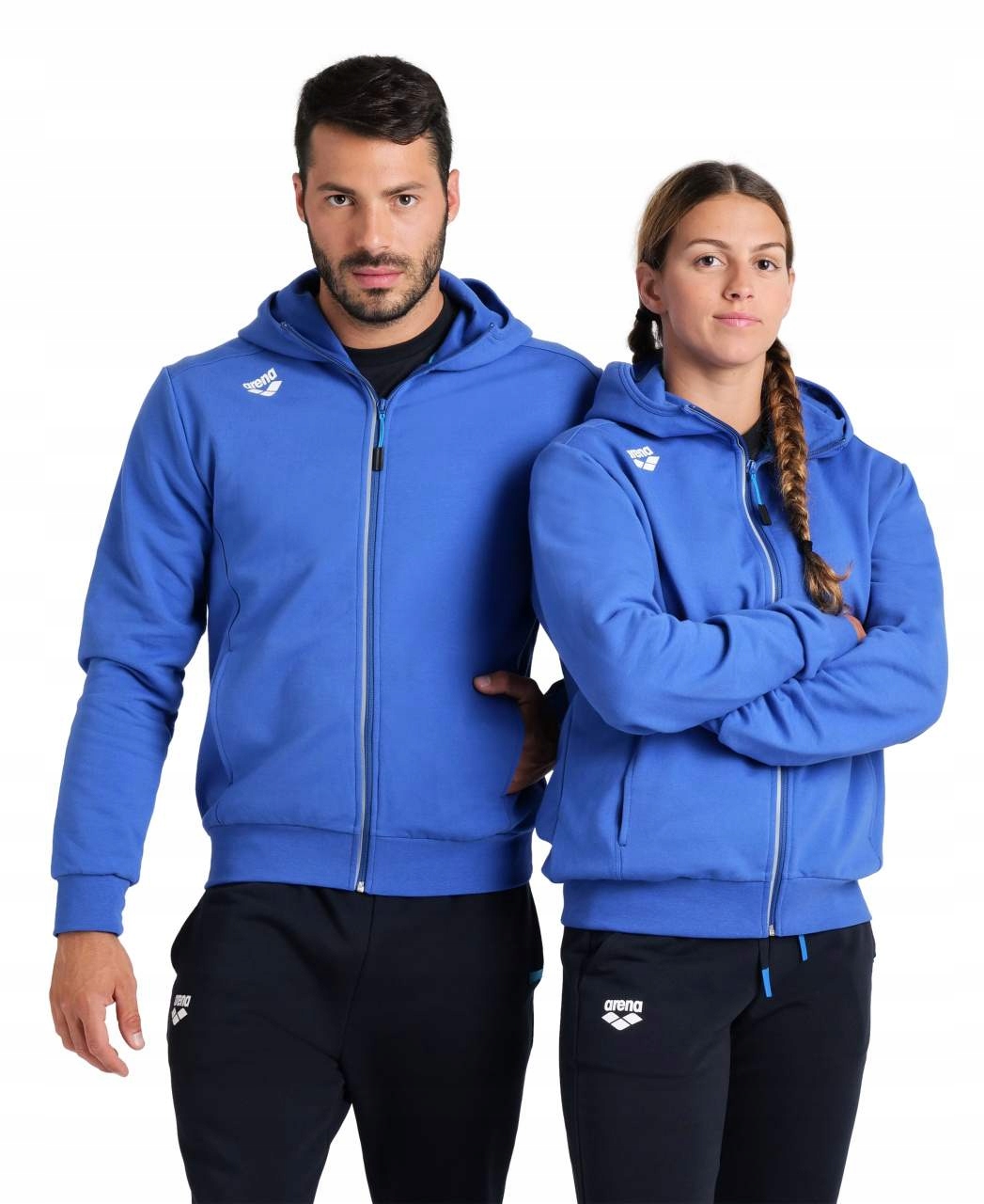 Rozepínací mikina s kapucí Arena Team Hooded Jacket Panel Royal R.m.