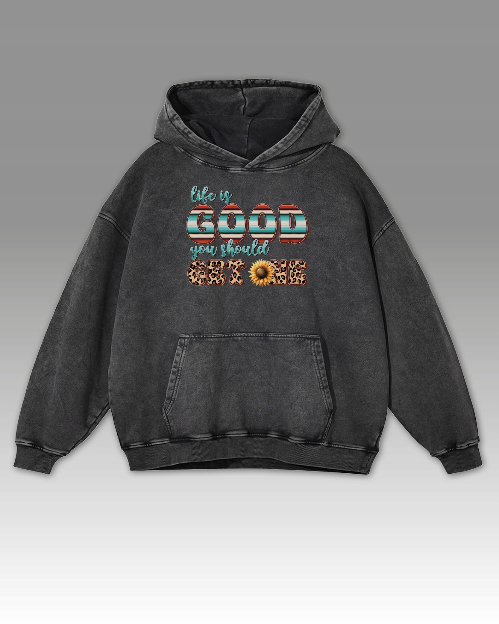 Mikina Life is Good You Should Get One Život je krásný Grafitová L