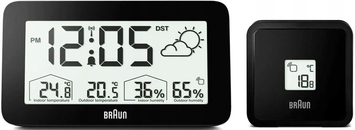 Stanice budíku, hodiny Braun BC13 řízené rádiem Dcf