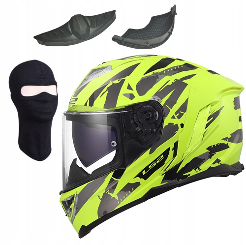 LS2 FF818 Storm III Kaos H-v Yellow športová integrálna prilba s mixom L