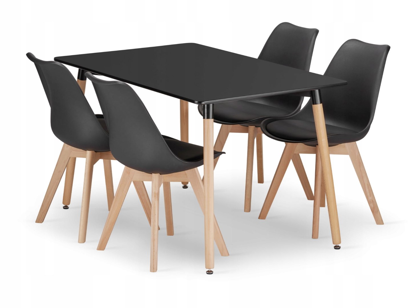 Sada obdélníkových stolků Adria 120x80 černá 4 židle Mark černá