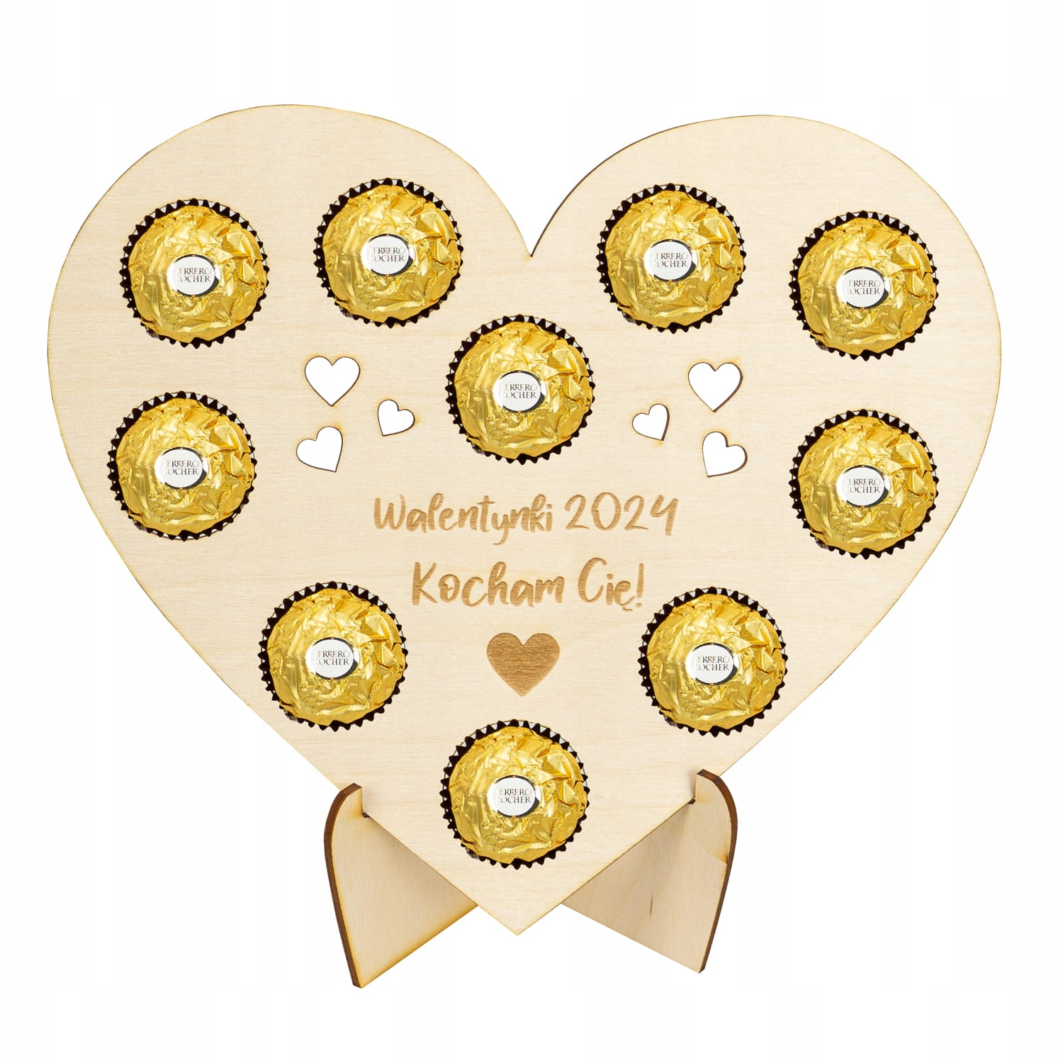 Levně Srdce s pralinkami Ferrero Rocher 10 Pralinek Valentýn Den matek 24 cm