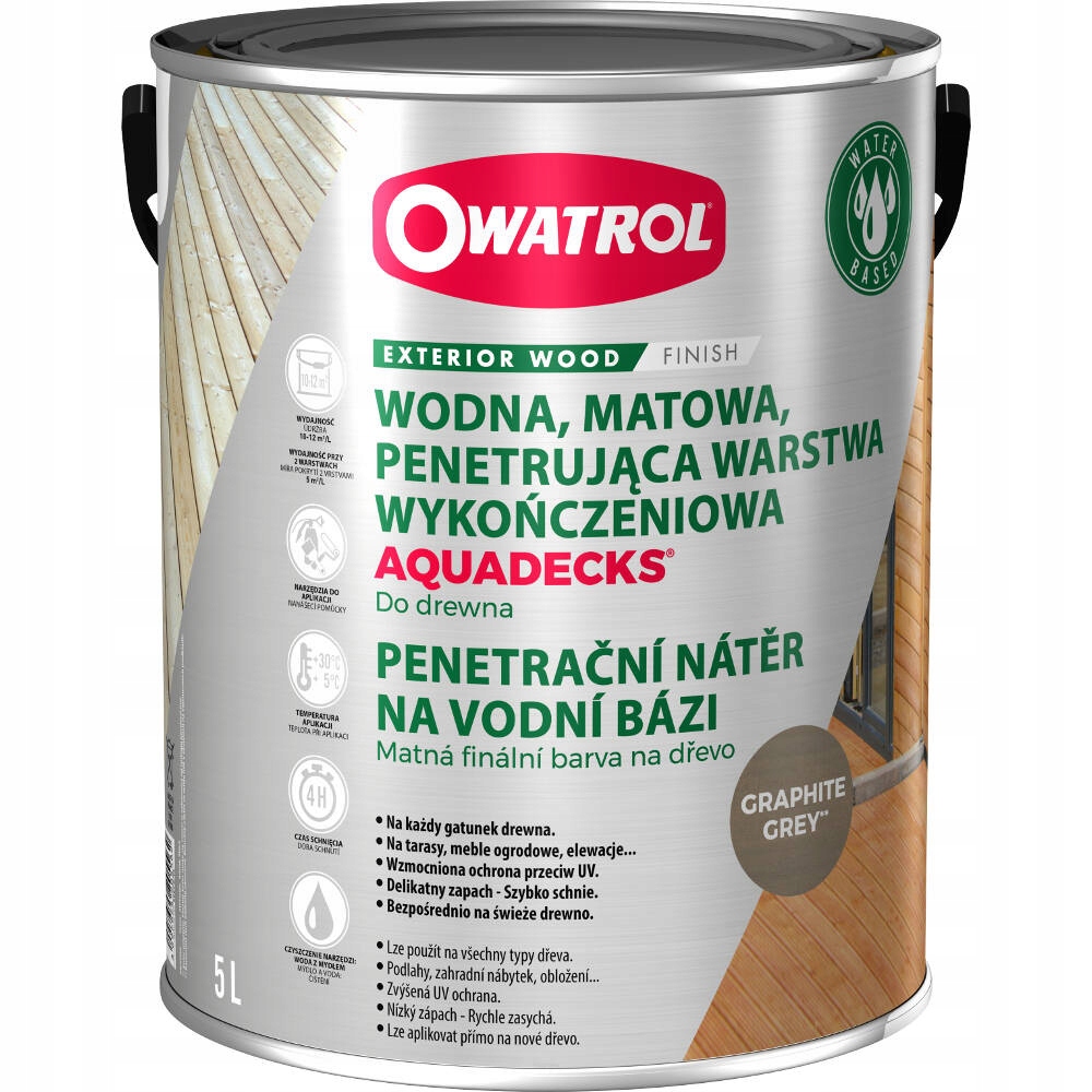 Owatrol Aquadecks výrobník sody na dřevo Grey 1L