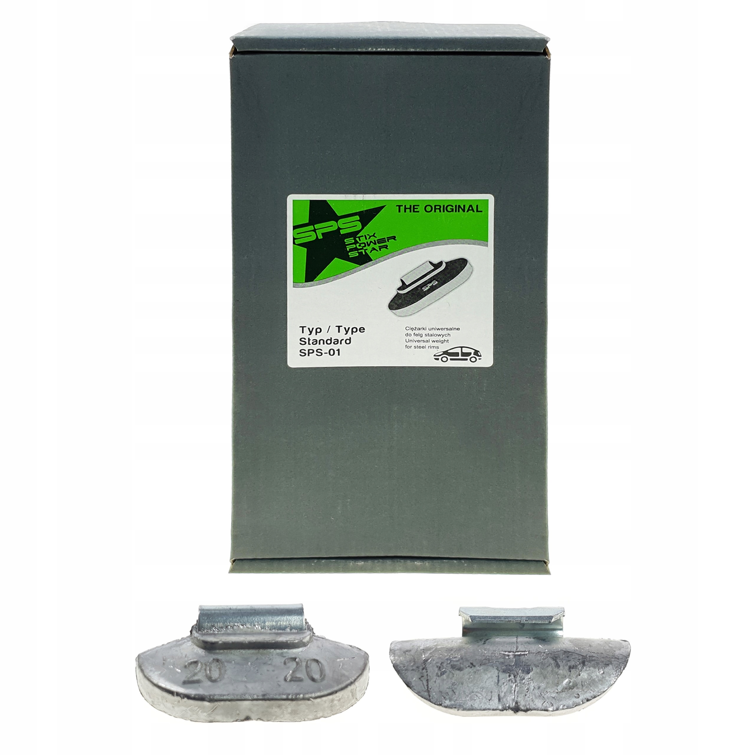 CIĘŻARKI NABIJANE OŁOWIANE 20G DO FELG STALOWYCH STD SPS PB/S 100SZT. Waga (g) 20