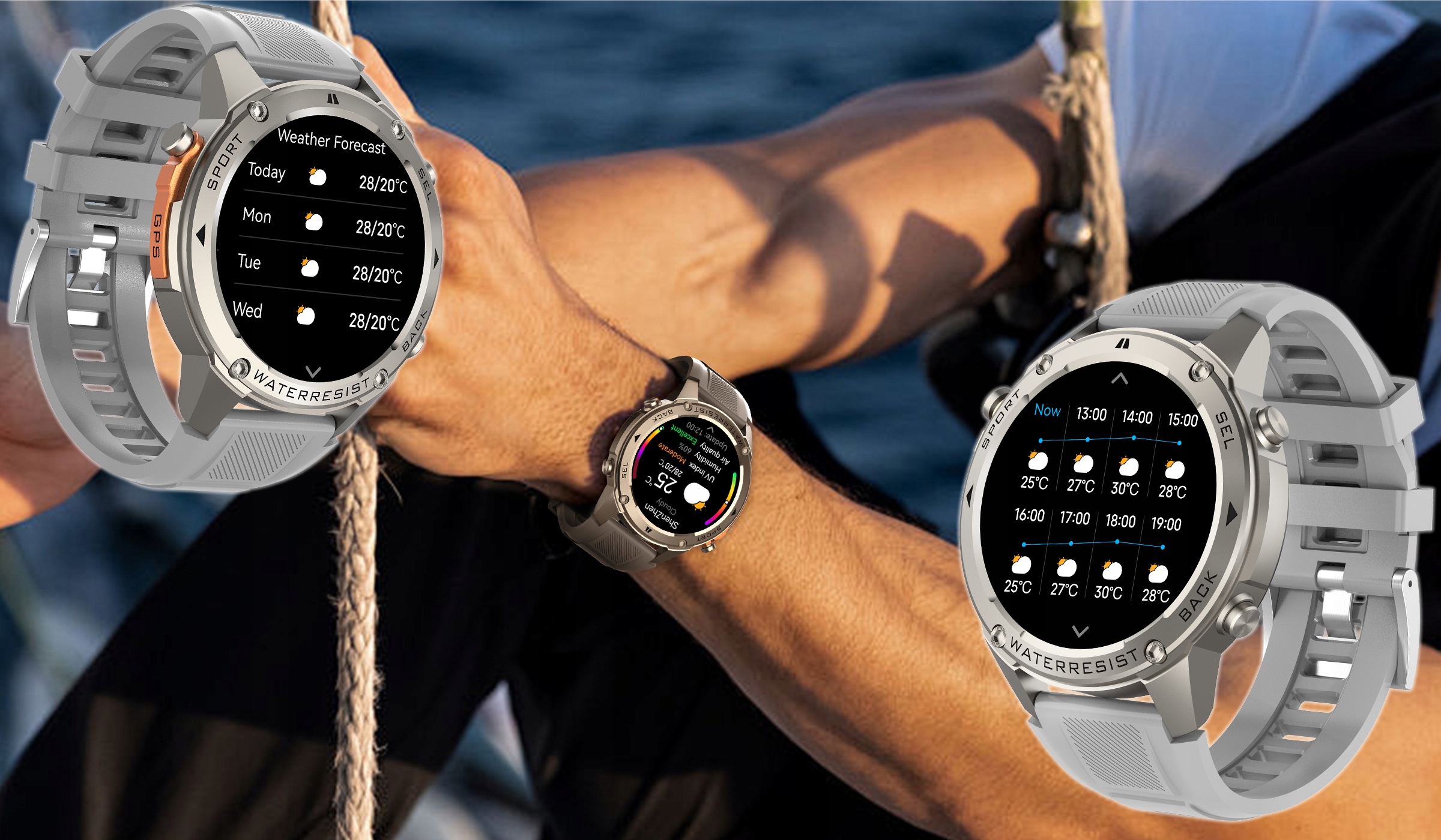 ZEGAREK MĘSKI Z GPS SMARTWATCH PROVENTUS MENU PL WODOODPORNY SPORT ROZMOWY Wodoszczelność 50m = WR50