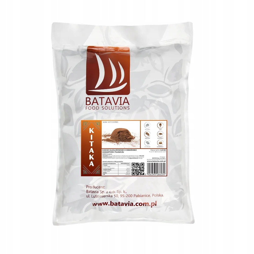Přírodní kakao Batavia Kitaka 10-12% tuku 2,5 kg