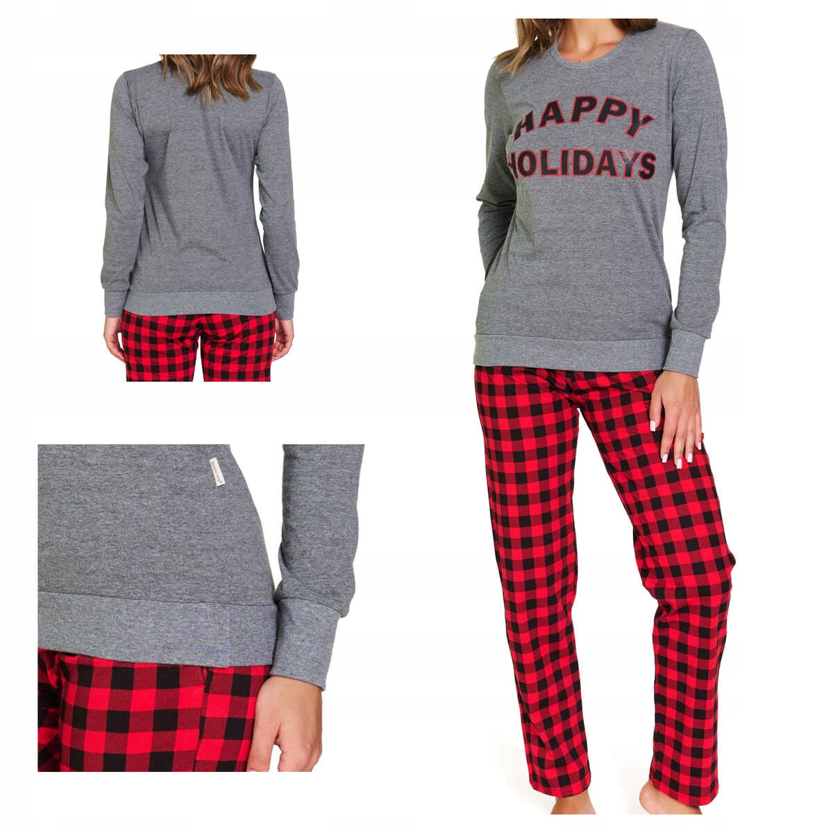 Doctor Nap Dámské bavlněné pyžamo s dlouhým rukávem Pm 7343 tmavě šedé L