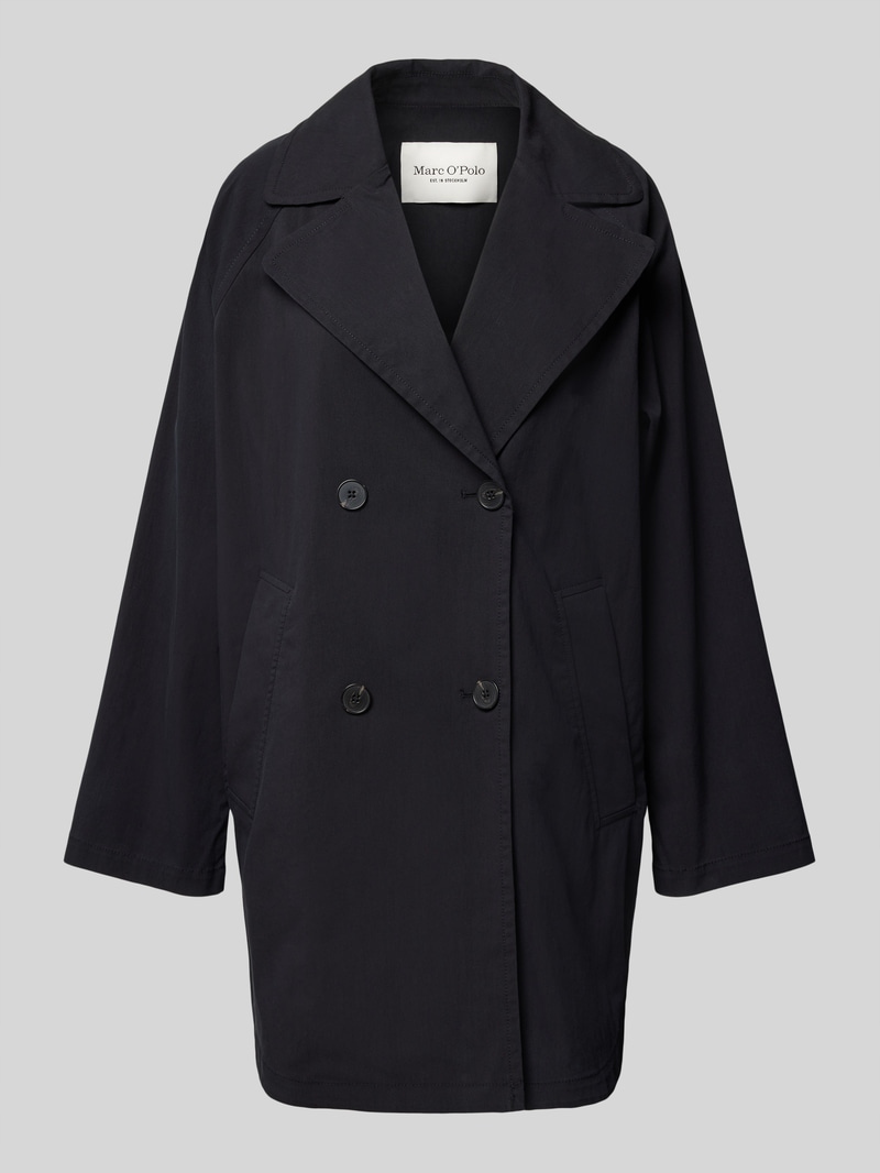 Marc O'Polo Relaxed Fit Trench Cape aus kompaktem Twill in marine vel36