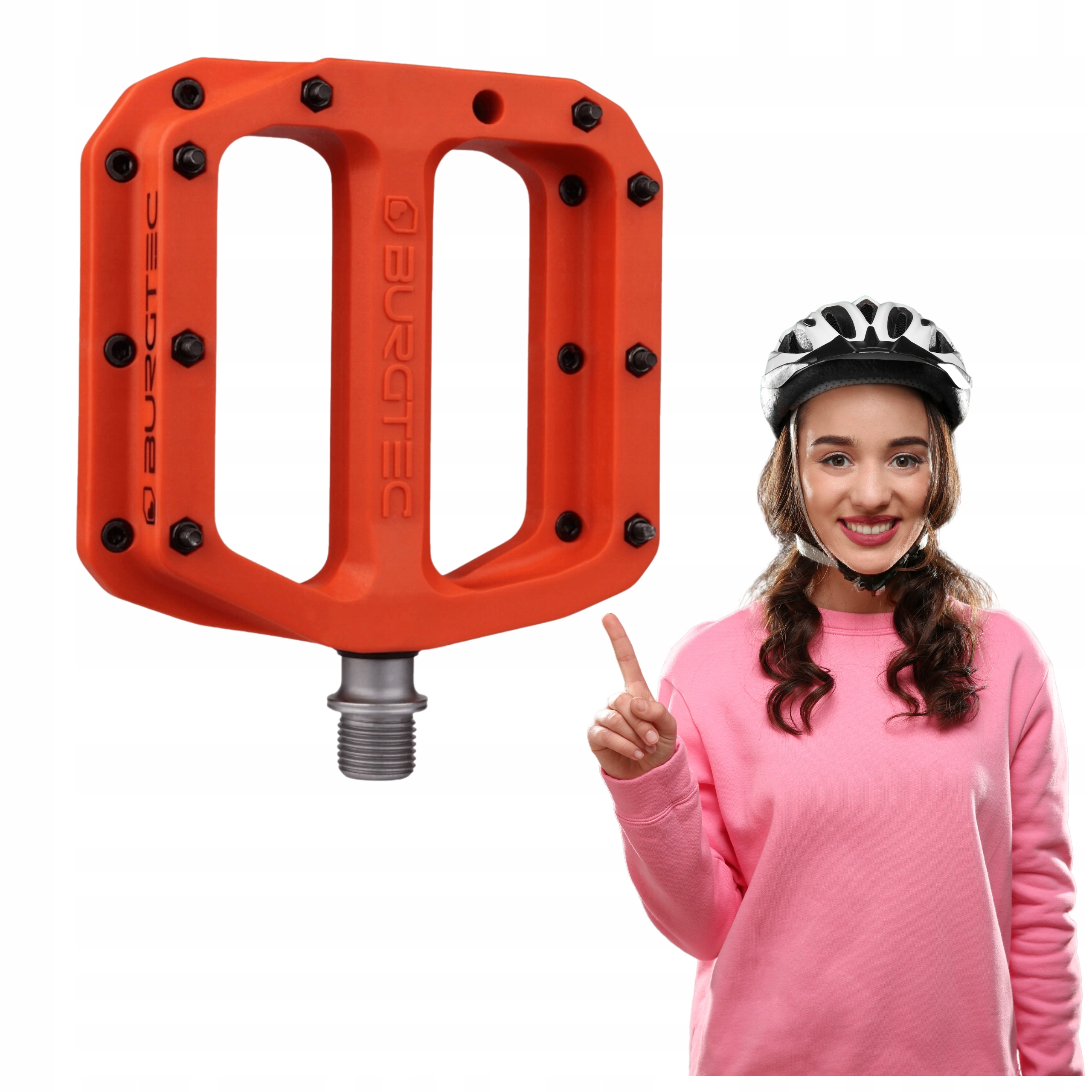 Pedály na kolo Burgtec MK4 Composite Pedals iron bro orange
