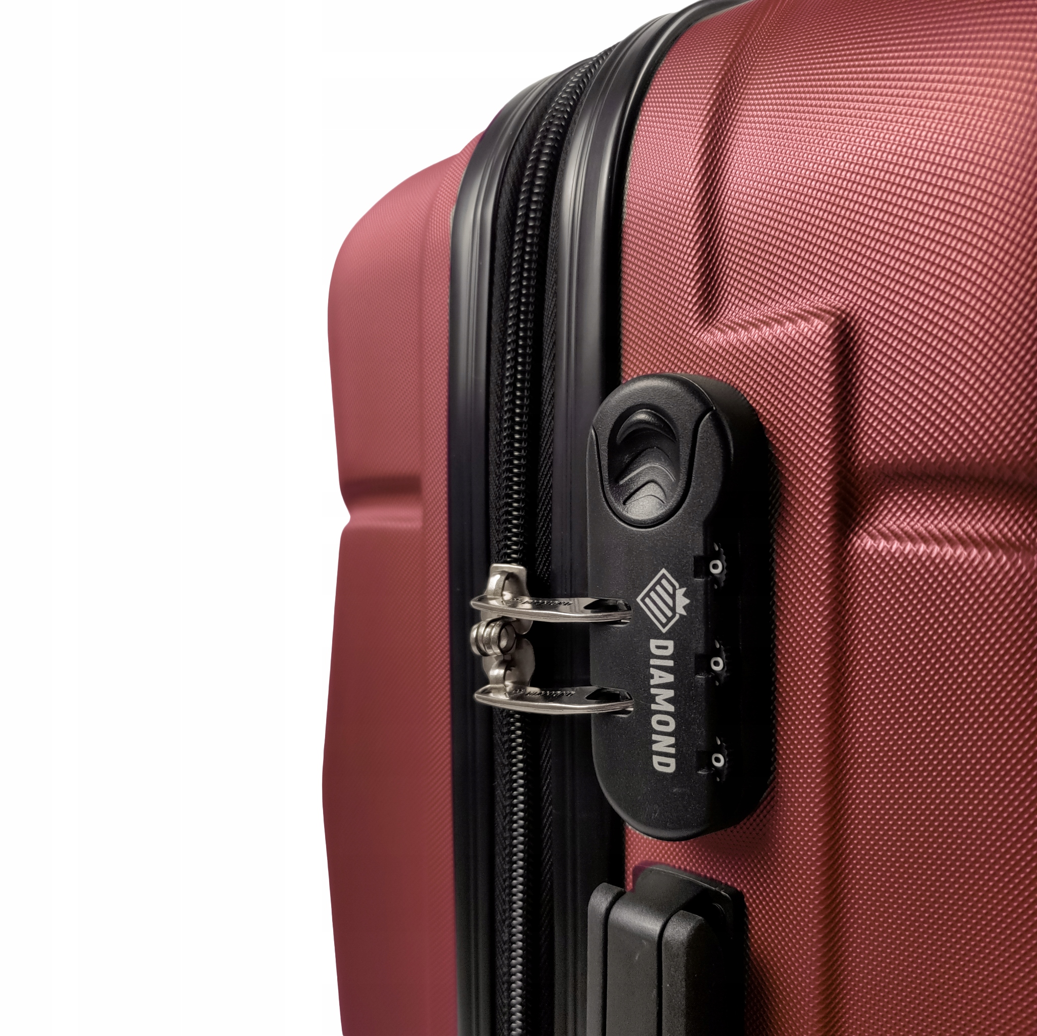 WALIZKA KABINOWA NA KÓŁKACH PODRÓŻNA BAGAŻ DIAMOND BURGUND S 20" A227 ABS Model AMETHYST