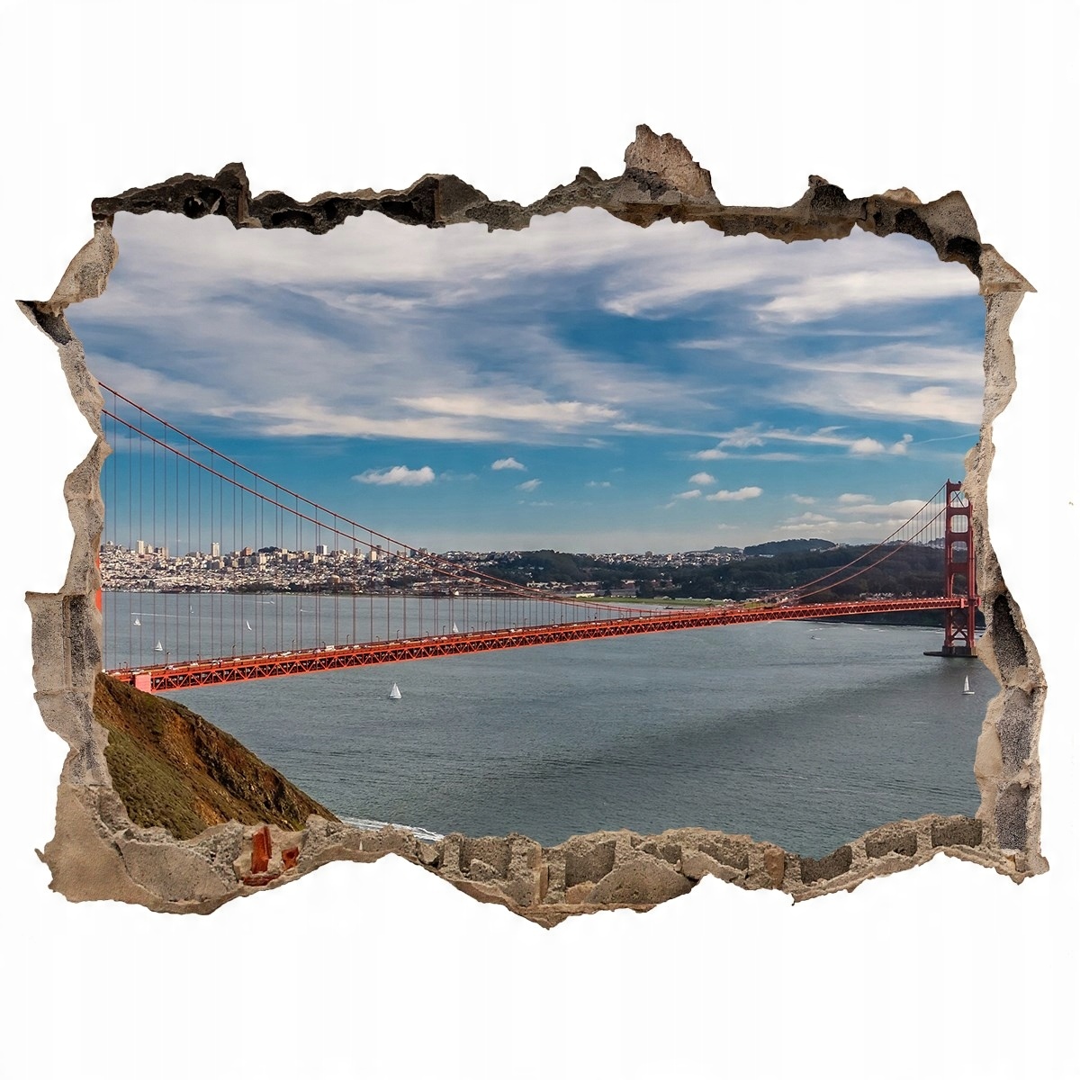 

Fototapeta dziura na ścianę 3d Most San Francisco