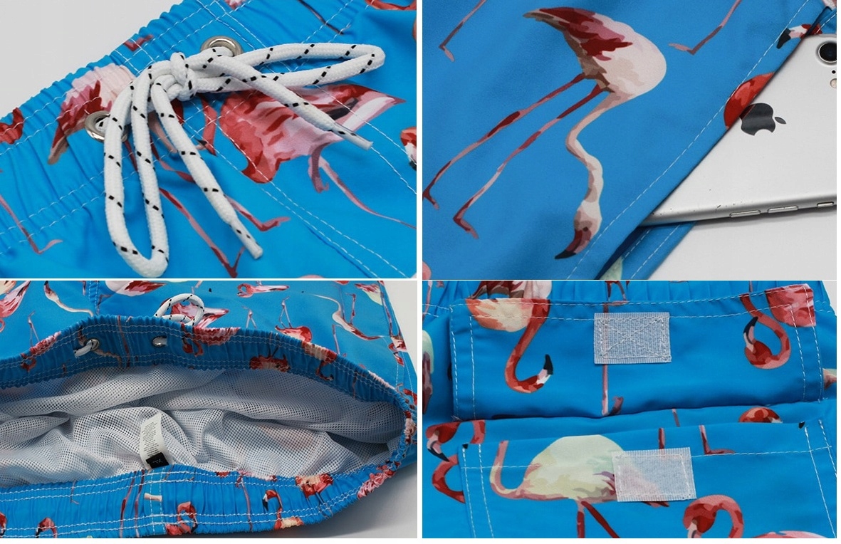 KĄPIELÓWKI MĘSKIE SZORTY SPODENKI FLAMINGI - XL Płeć mężczyzna