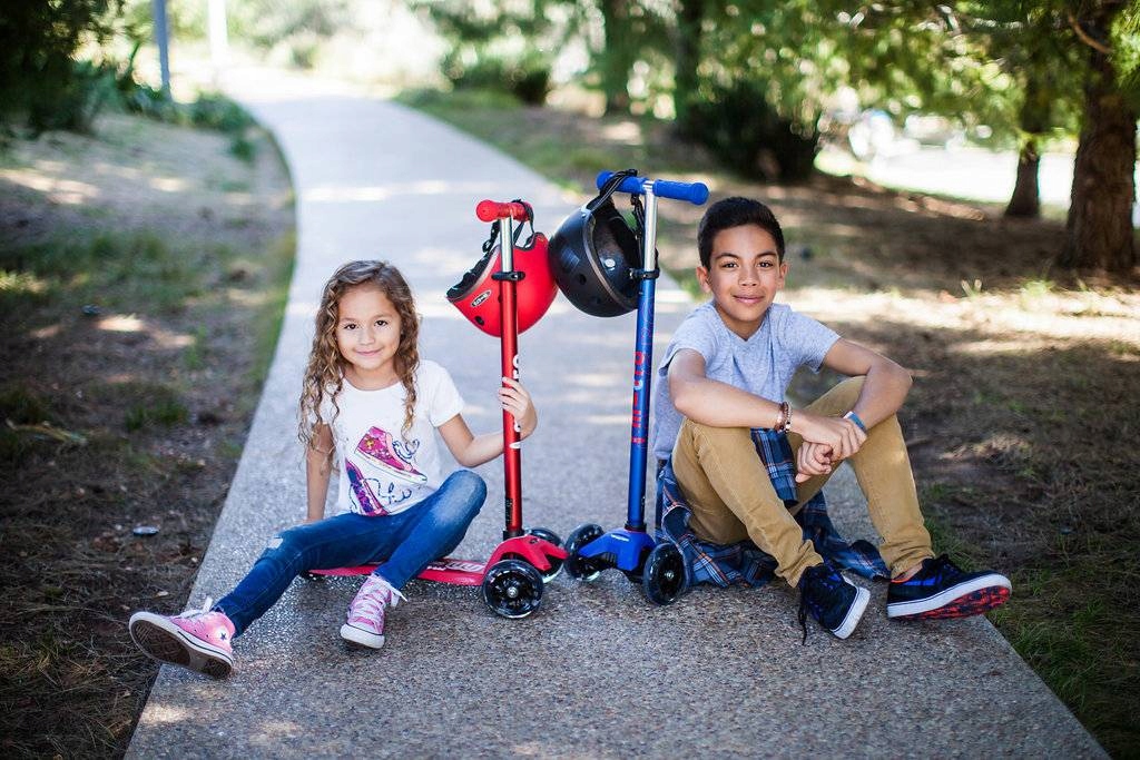 HULAJNOGA MAXI MICRO DELUXE SKŁADANA LED Pink Hamulec tak