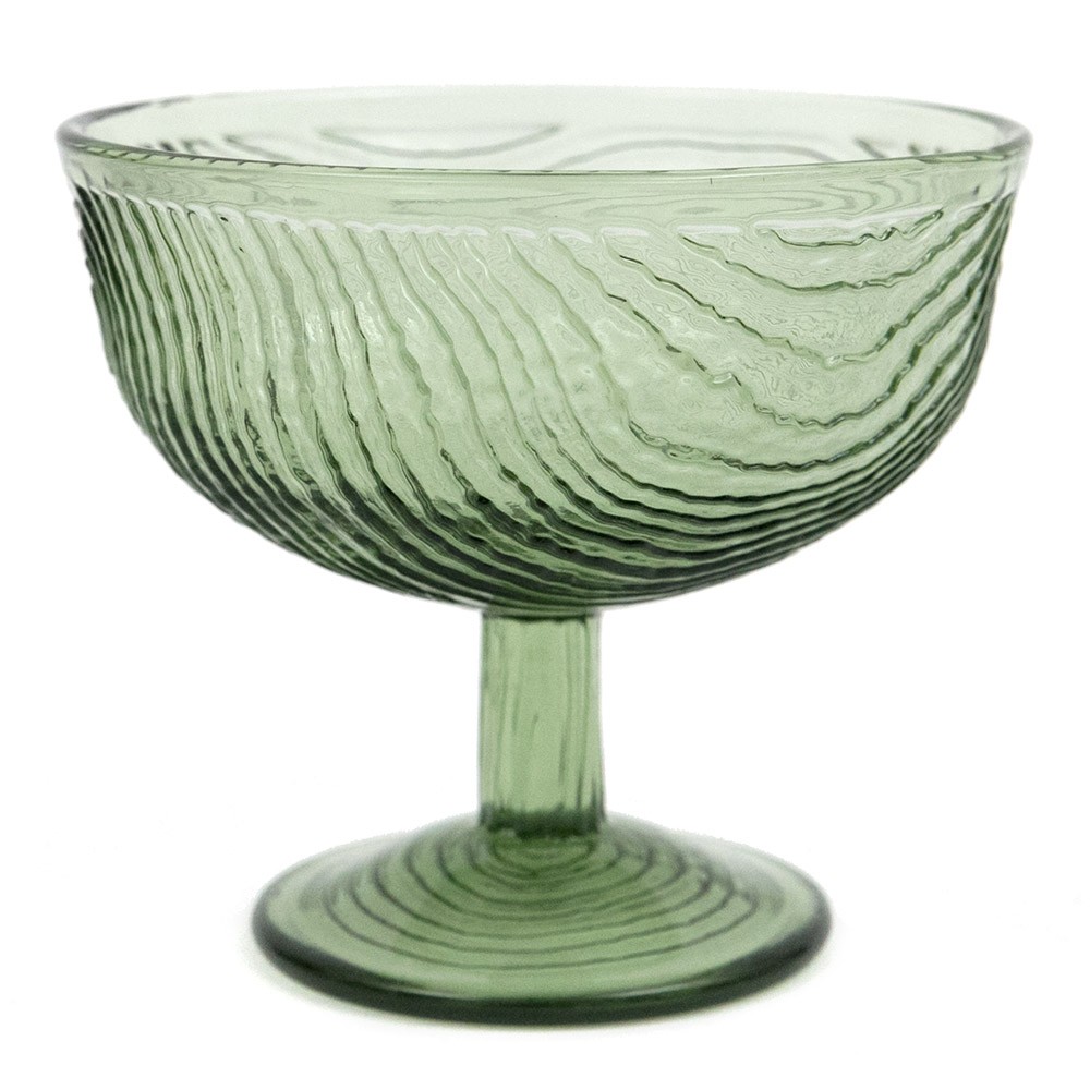 Pohár Na Zmrzlinu Skleněný Zelený Kpl 6 Ks. Zdobený Poháry