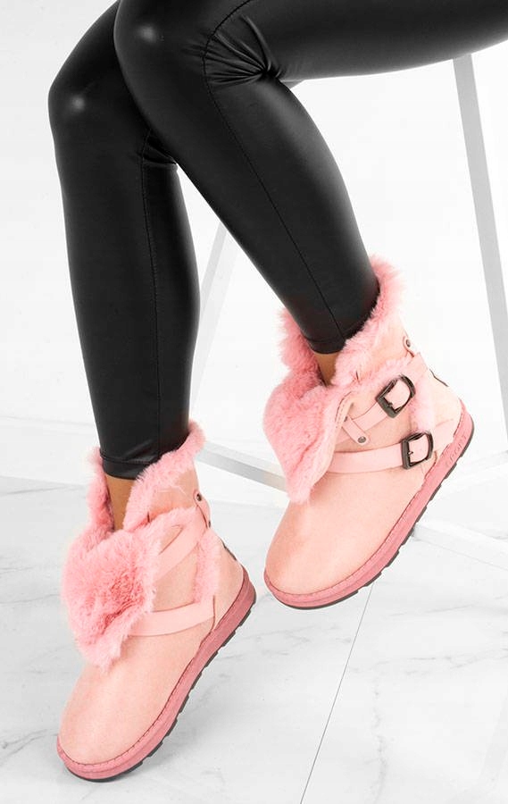 5327 RÓŻOWE OCIEPLANE ZAMSZOWE ŚNIEGOWCE BOTKI 37 Płeć kobieta