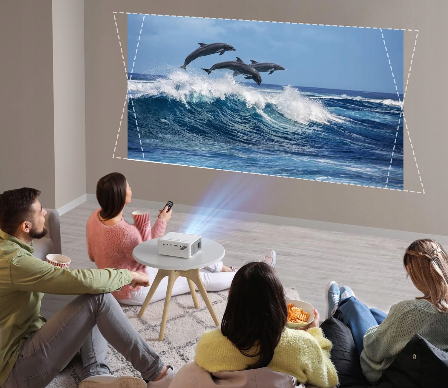 Projektor mini LED AKIYO O1 FullHD 1080p HDMI kino domowe pilot + statyw Model O1