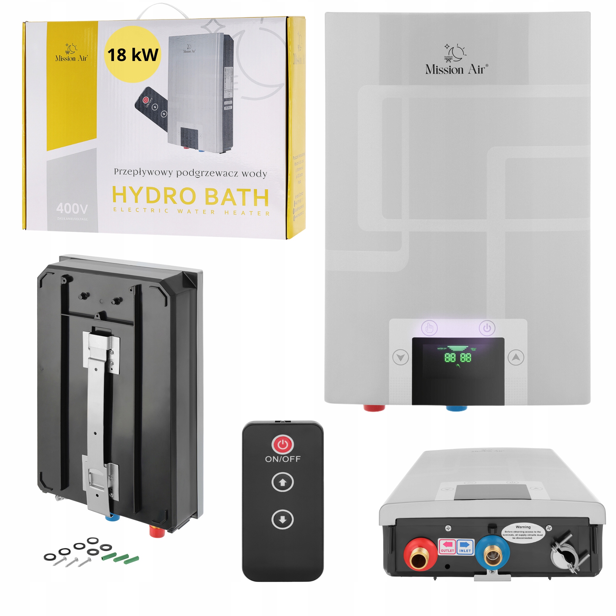 Elektrický prietokový ohrievač vody 18 kW 400 V