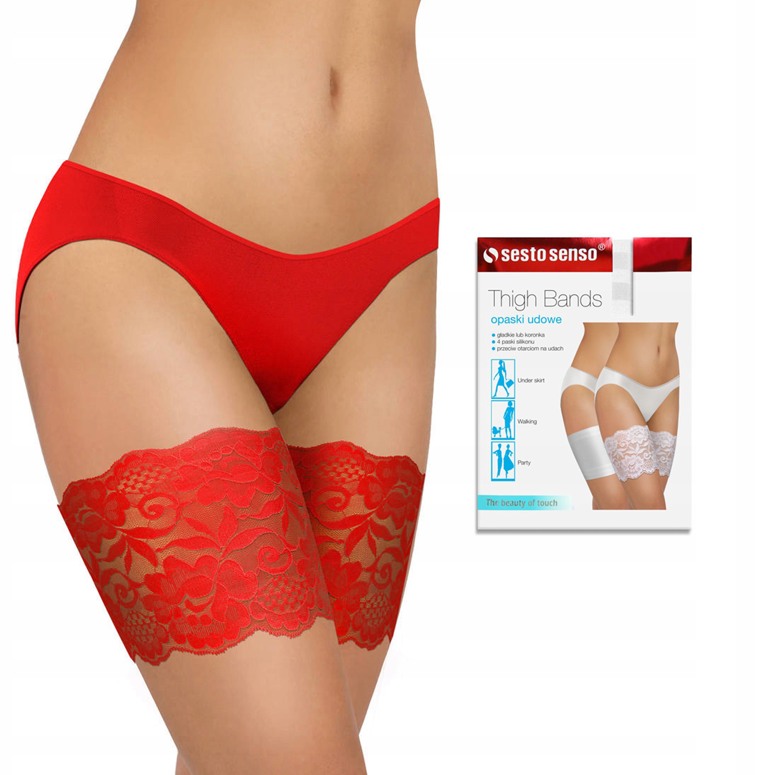 

Opaski na uda Sesto Senso Koronka Czerwone 60-65