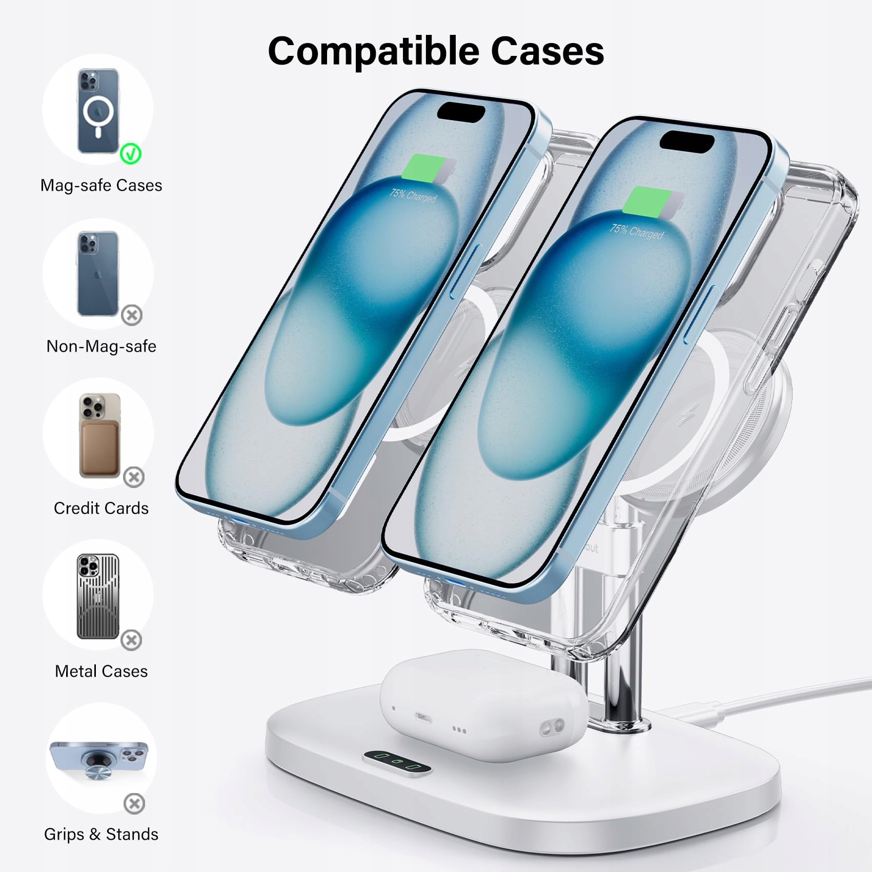 SWANSCOUT Indukcyjna Stacja Ładowania iPhone AirPods MagSafe 2 Telefony — miniatura 3